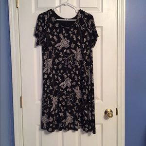 Old Navy black floral swing dress